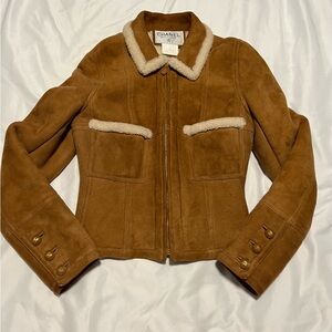 Authentic | Rare | Chanel | SHIERLING LAMBSWOOL JACKET | Size 38|